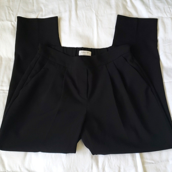 Babaton Black Cohen Cropped Pleated Dress Pant - Picture 2 of 9